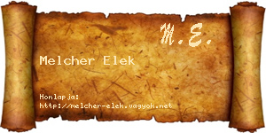Melcher Elek névjegykártya